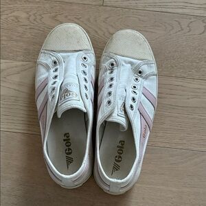 Gola Coaster Slip On Women's Classic White and Pink Sneakers